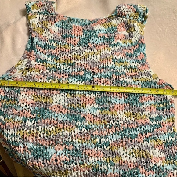 NEW Ocote Braided Top XS /S Pastel Multicolor Cotton/Poly Sleeveless Knit Design - Picture 12 of 13
